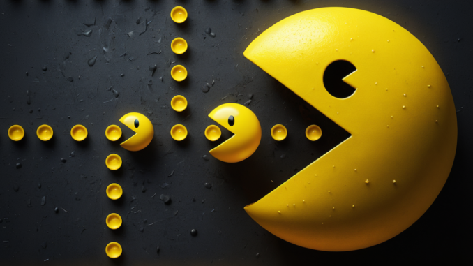 Pac man eating smaller pac man eating smaller pac man