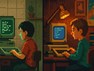 East and West German children using 8-bit computers in the 1980s