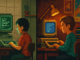 East and West German children using 8-bit computers in the 1980s