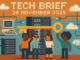 Tech Brief 26 November 2025 pixel art featuring a symbolic server room with figures holding a large key, background icons of vintage computer and digital elements, with prominent text.